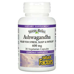 Natural Factors, Stress-Relax, Ashwagandha, 600 mg, 30 Vegetarian Capsules - Image 3