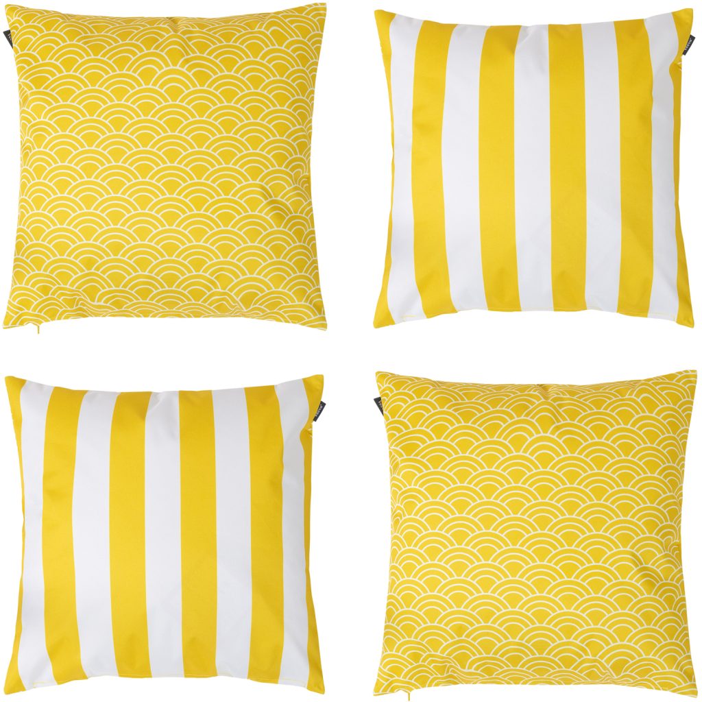 Icon Deck Stripe Outdoor Cushion (Set of 4) - Reversible Print - Yellow
